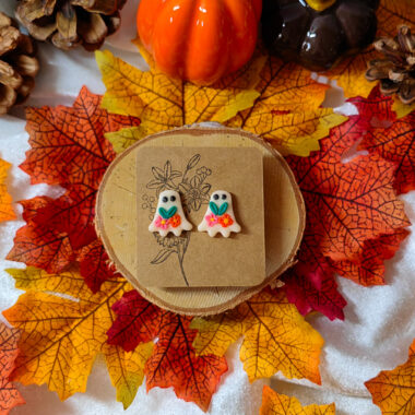 Kolczyki duszki z kwiatkami