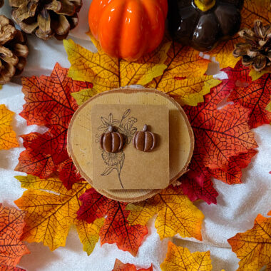 Kolczyki dynie brązowe