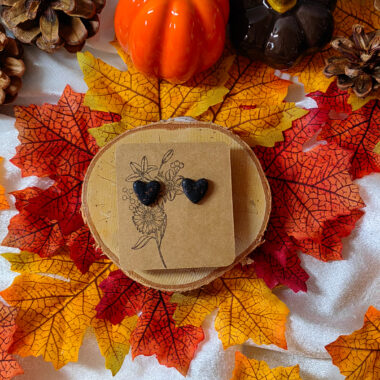 Kolczyki czarne serca