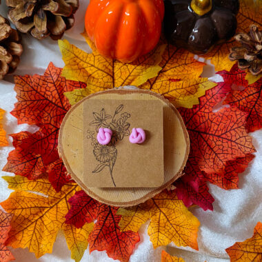 Kolczyki węzełki różowe