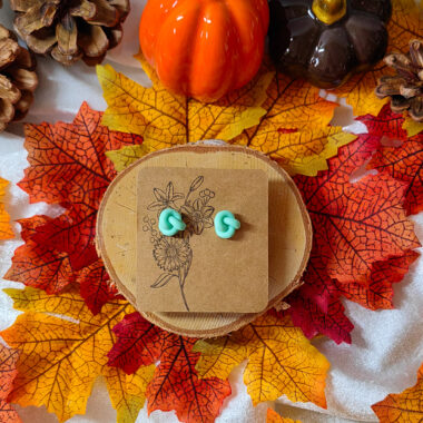 Kolczyki węzęłki zielone