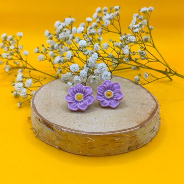 Kolczyki fioletowe kwiaty