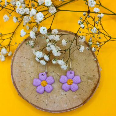 Kolczyki lawendowe kwiatki