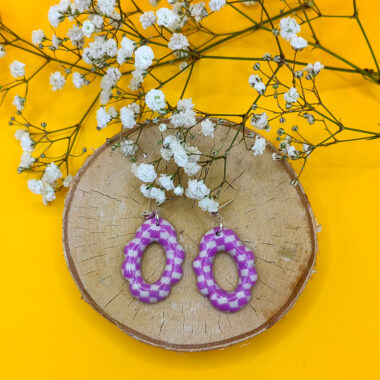 Kolczyki geometryczna krata