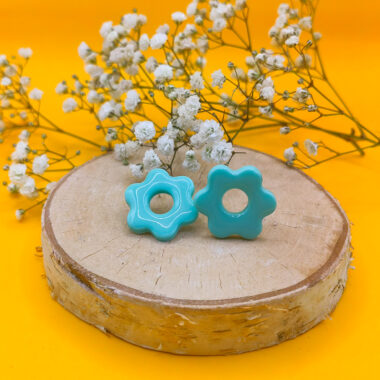 Kolczyki miętowe kwiatki