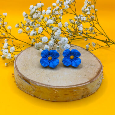 Kolczyki niebieskie kwiaty