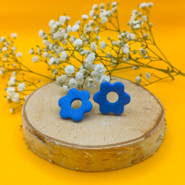 Kolczyki kwiaty z fakturą